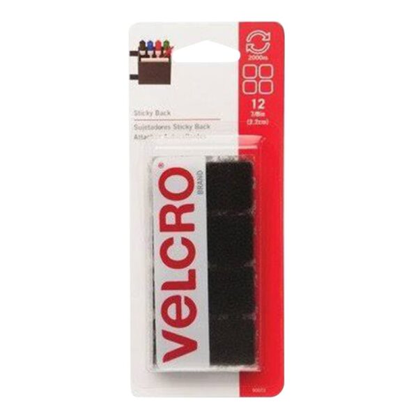 VELCRO Mounting Squares 7/8 Inch 12 ct - Black - Image 2