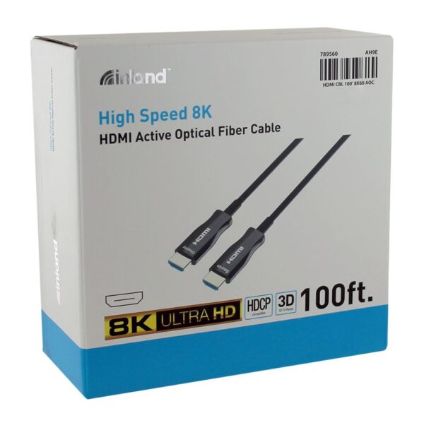 Inland 48G Ultra High Speed HDMI Active Optical Cable - 100 ft