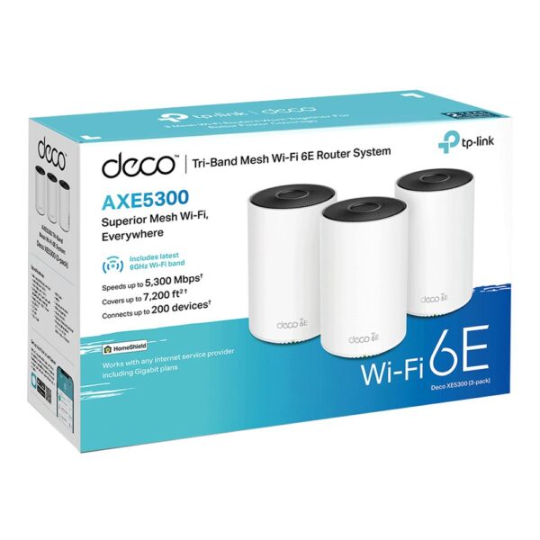 TP-LINK Deco XE5300 - AXE5300 Tri-Band Mesh WiFi 6E System - 3 Pack - Image 3
