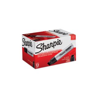 Sharpie Magnum Tank Permanent Marker, Chisel Tip, Black, 12/Pack (44001A)