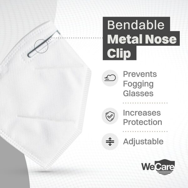 WeCare KN95 Disposable Face Mask, Adult, White, 20/Pack (8 Packs, 160 Masks) - Image 4