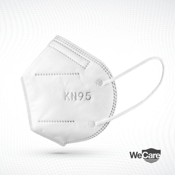 WeCare KN95 Disposable Face Mask, Adult, White, 20/Pack (8 Packs, 160 Masks) - Image 3