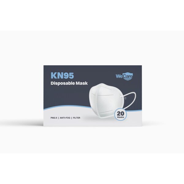 WeCare KN95 Disposable Face Mask, Adult, White, 20/Pack (8 Packs, 160 Masks)